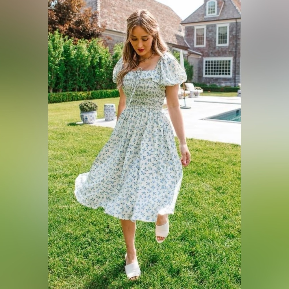 Ivy City Co Blue Floral Rae Dress